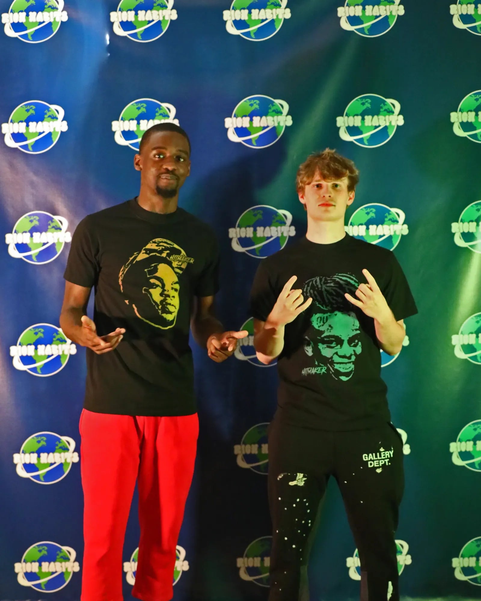 Carter Vail and Luh Soldier in green-ink tees