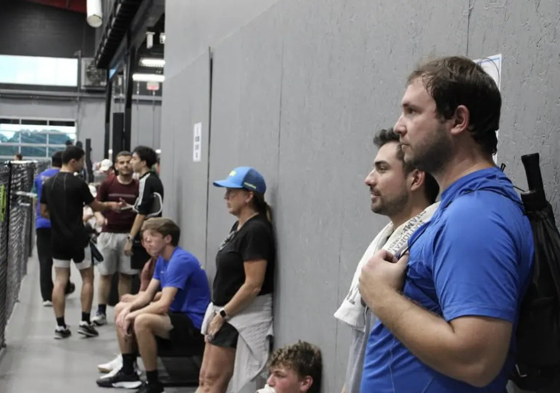 A crowd along the pickleball courts at Carter's tournament