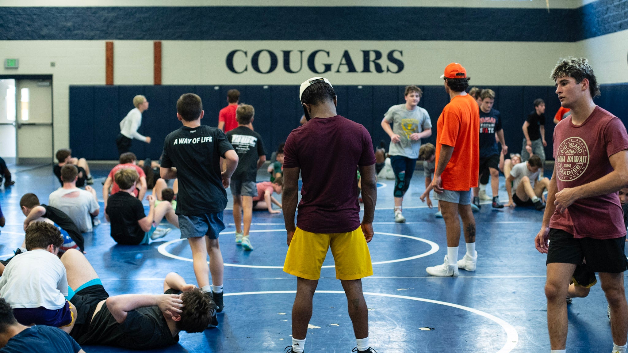 Competition circle — campers watching live match